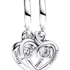 Always & Forever Yazılı Ayrılabilir Taşlı Kalp Sallantılı Charm