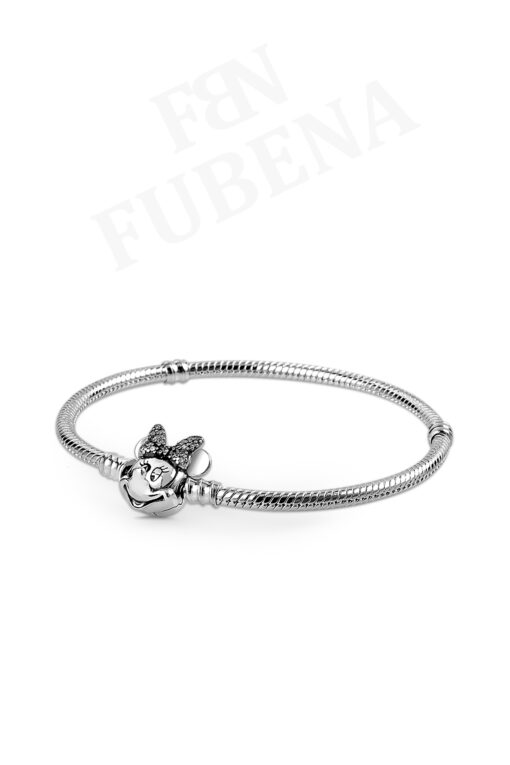 Disney Işıltılı Minnie Gümüş Bileklik Charm Taşıyıcı