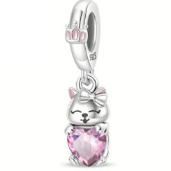 Pembe Kalpli Kedi Sallantılı Charm