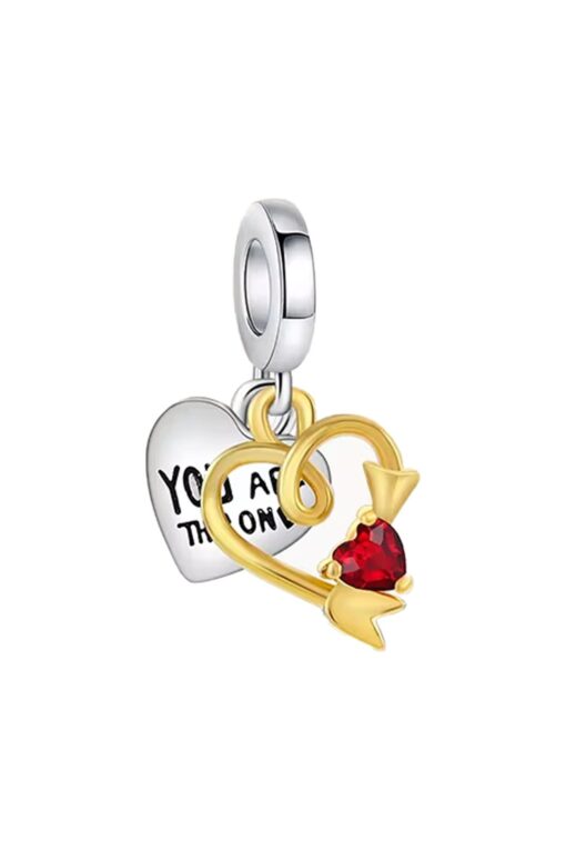 'You are the one' Yazılı Kalp Charm