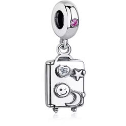İmgeler Dolu Valiz Sallantılı Gümüş Charm