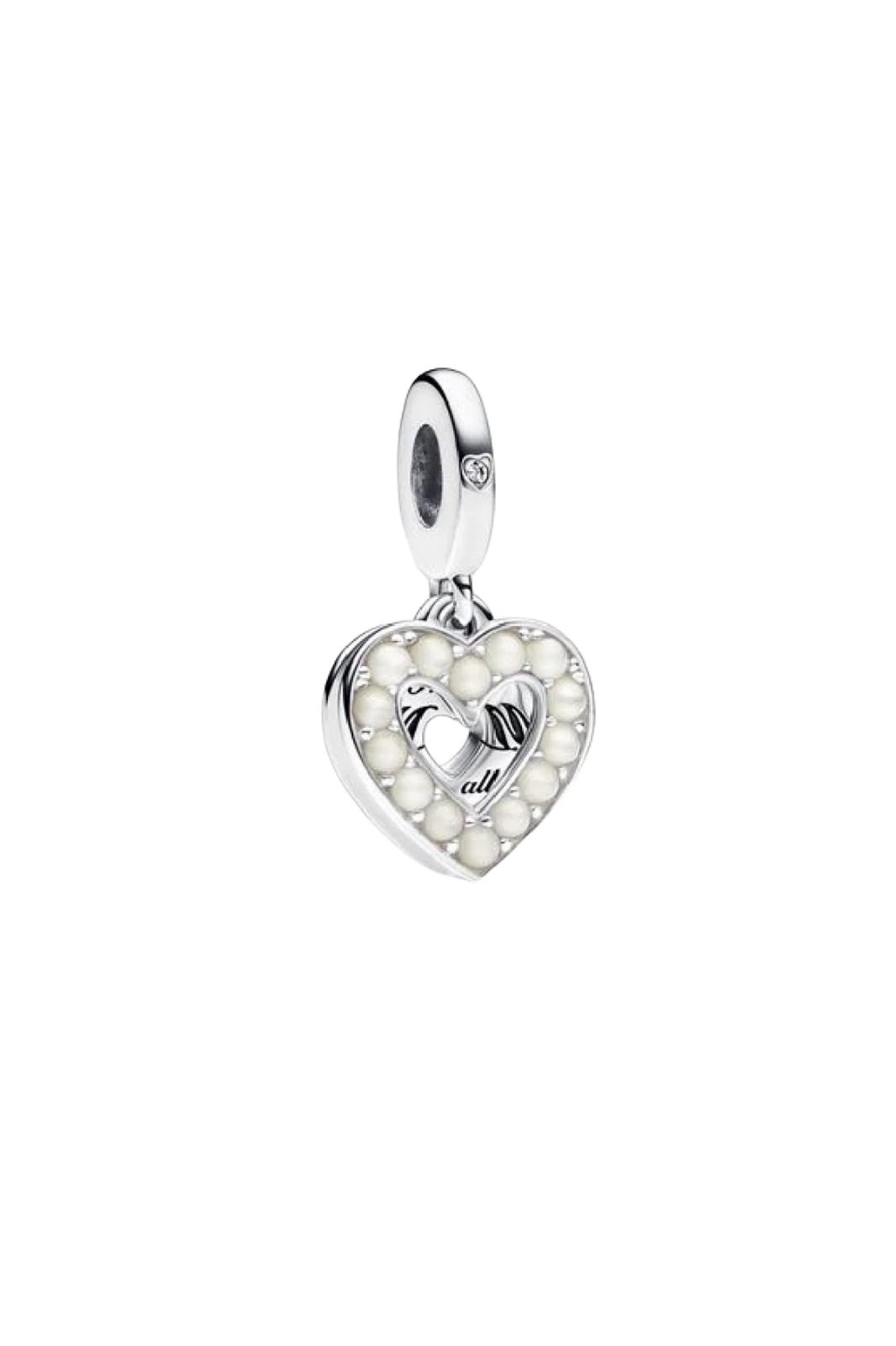 Beyaz Boncuklu Mom Sallantılı Charm