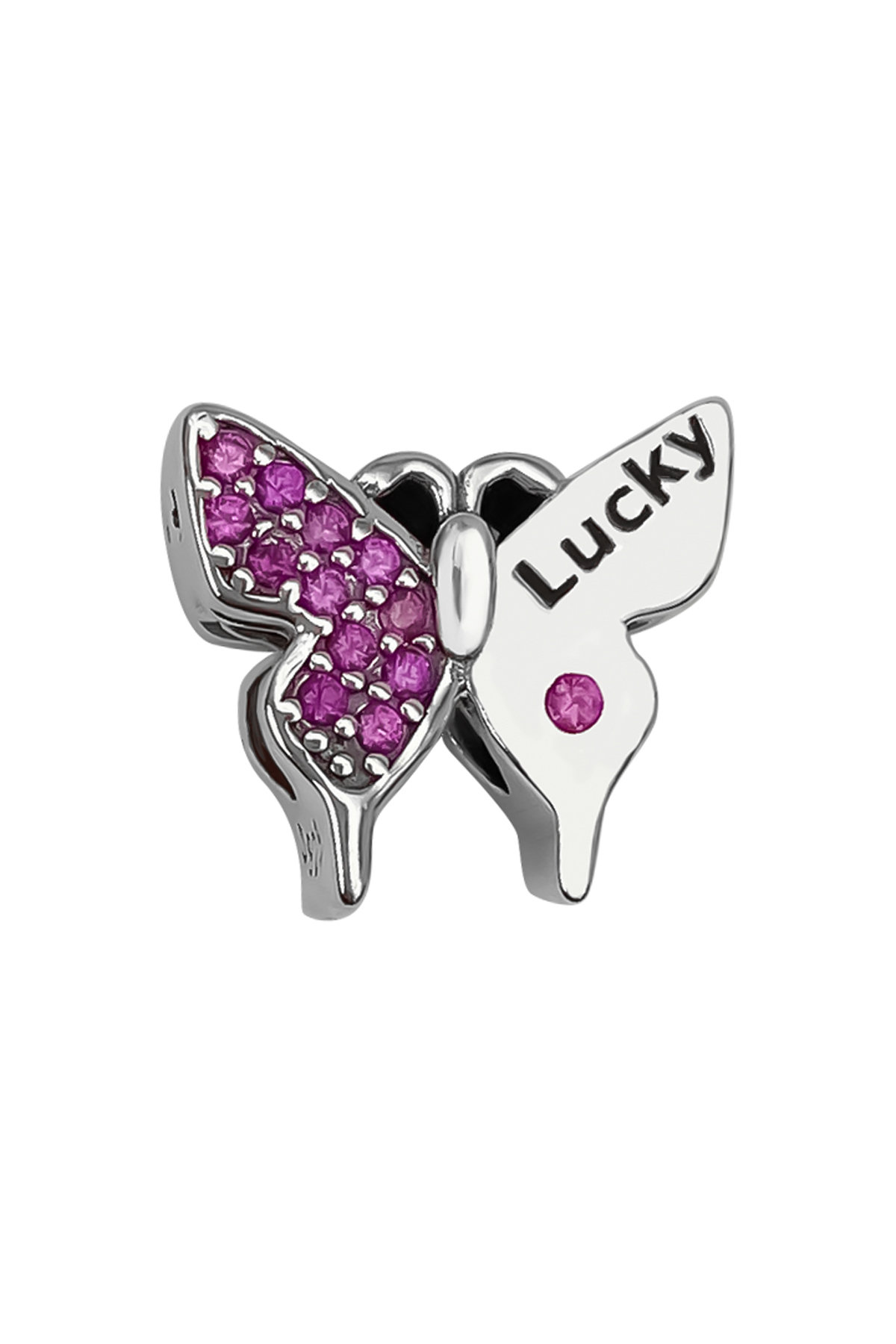 Pembe Taşlı Şanslı Kelebek Charm