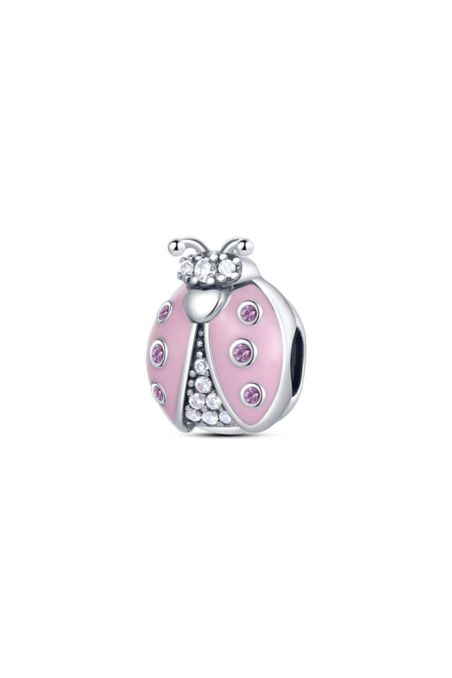 Taşlı Pembe Uğur Böceği Charm
