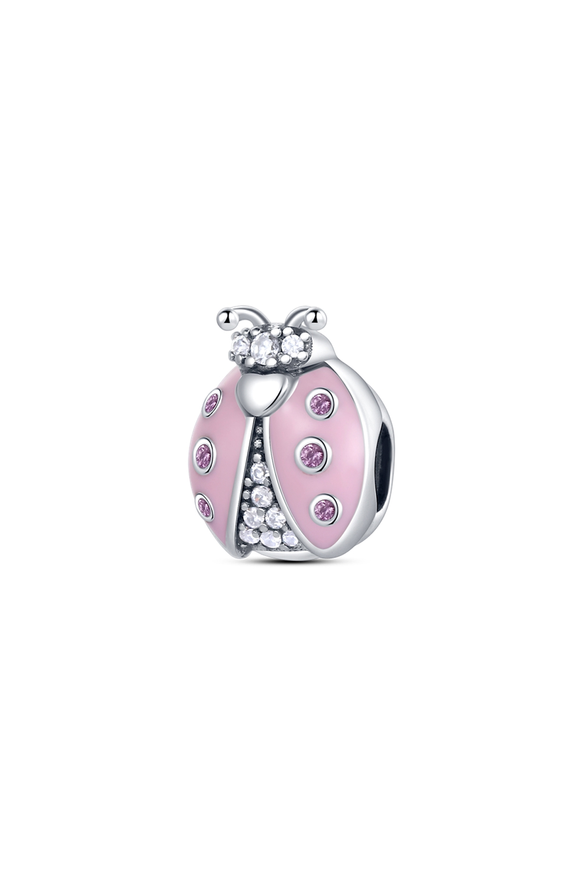Taşlı Pembe Uğur Böceği Charm