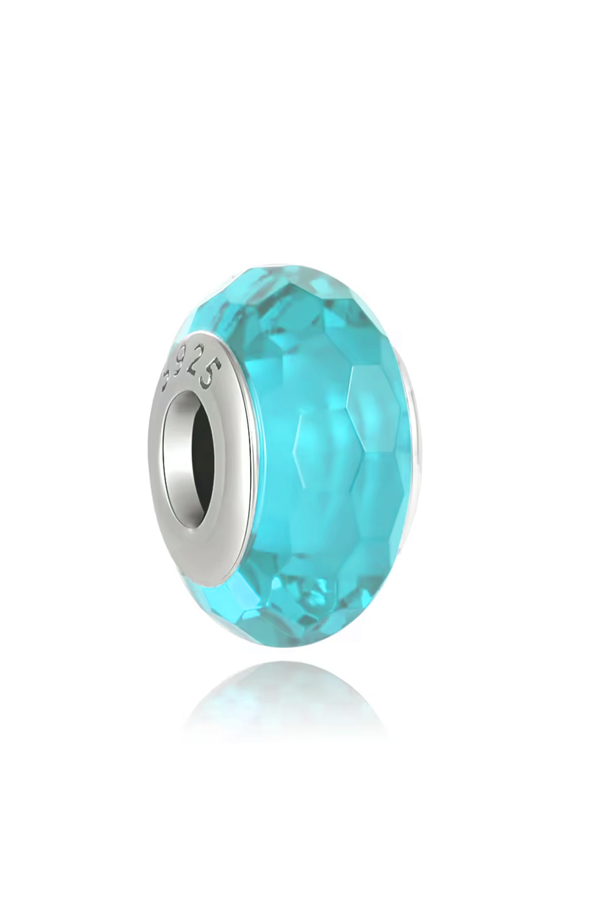 Buz Mavi Kesme Murano Charm