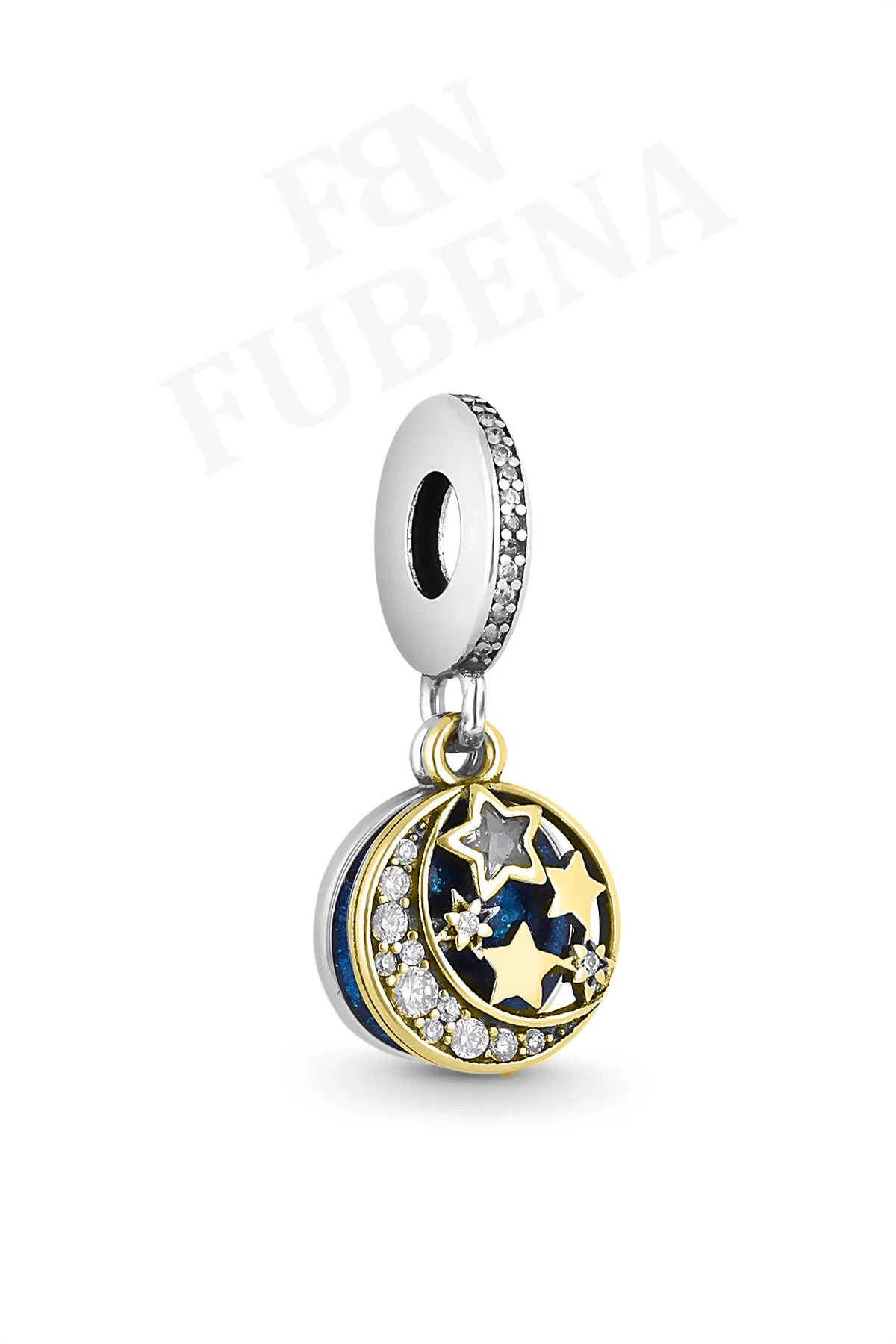 İki Renkli Ay Ve Yıldızlar Disk Sallantılı Charm