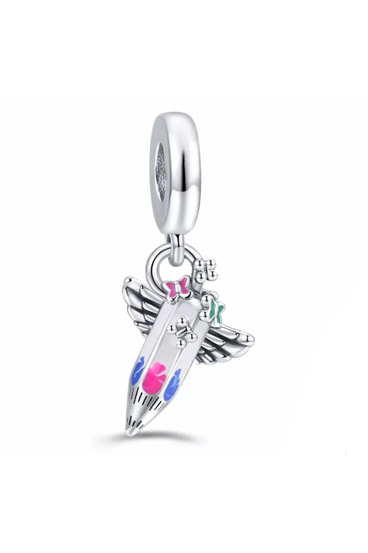 Melek Kanatlı Kalem Sallantılı Charm