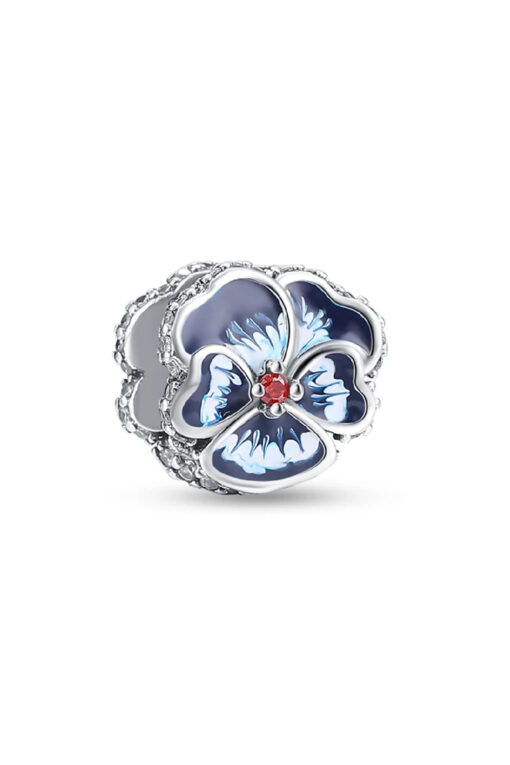 Taşlı Mavi Papatya Charm