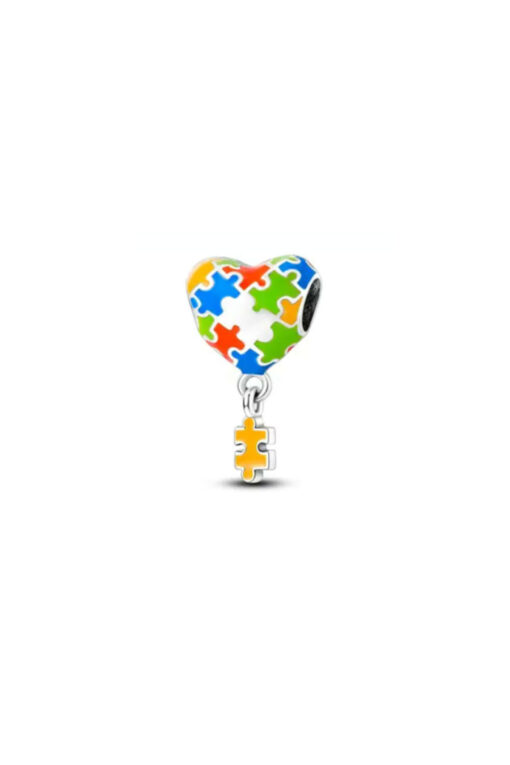 Puzzle Parçası Sallantılı Puzzle Kalp Charm