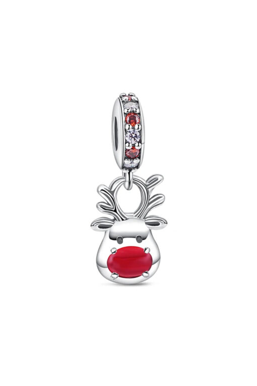 Kırmızı Burunlu Ren Geyiği Sallantılı Charm