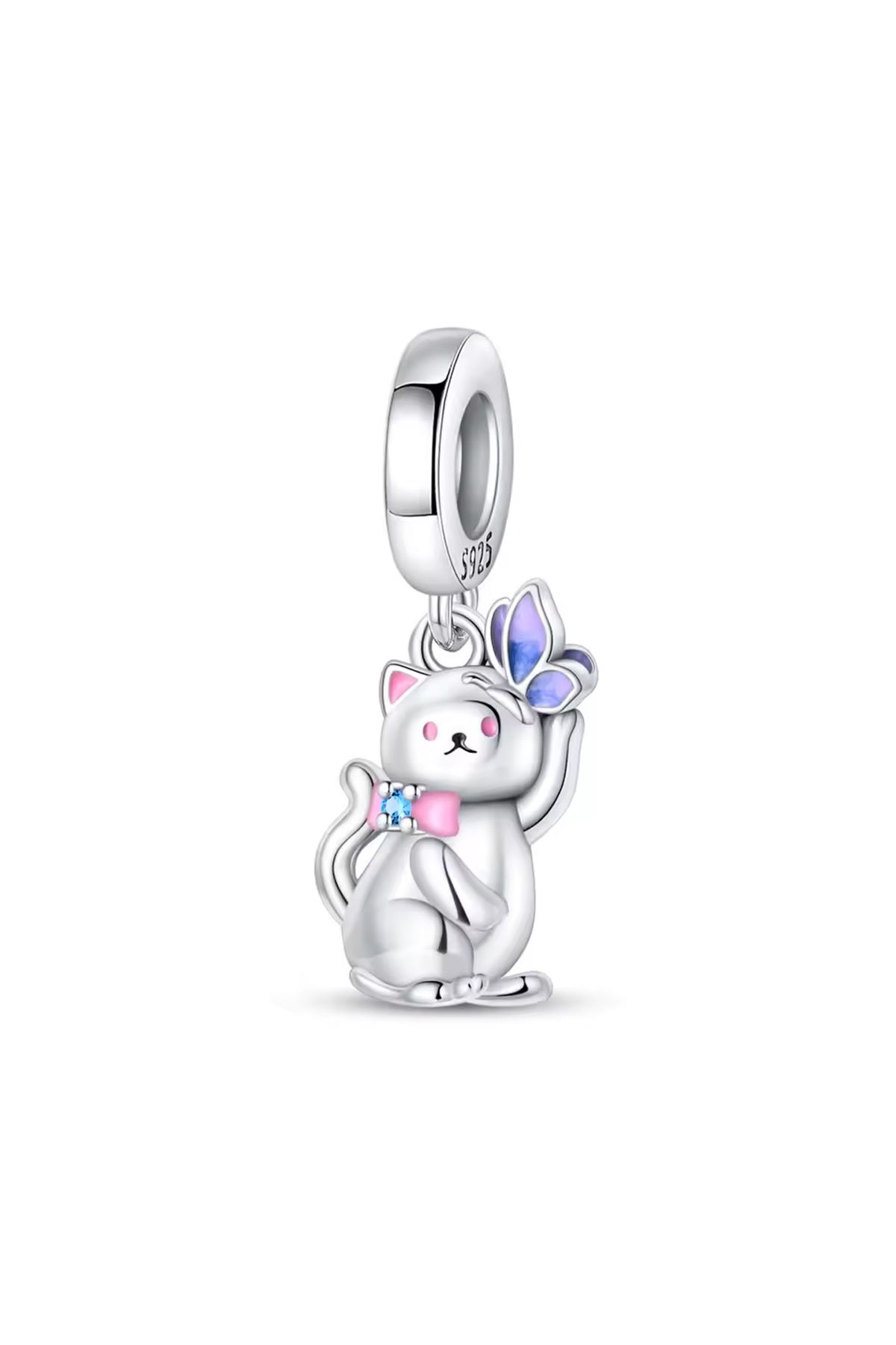 Kelebek Konmuş Kedi Sallantılı Charm