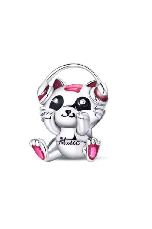 Müzik Dinleyen Kulaklıklı Kedi Charm