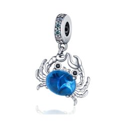 Mavi Taşlı Yengeç Sallantılı Charm
