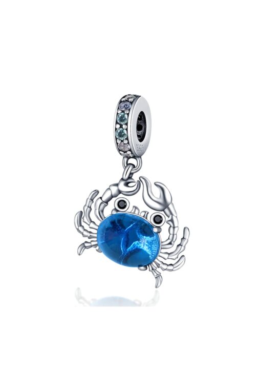 Mavi Taşlı Yengeç Sallantılı Charm