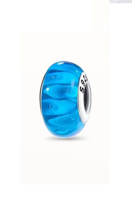 Mavi Desenli Murano Charm