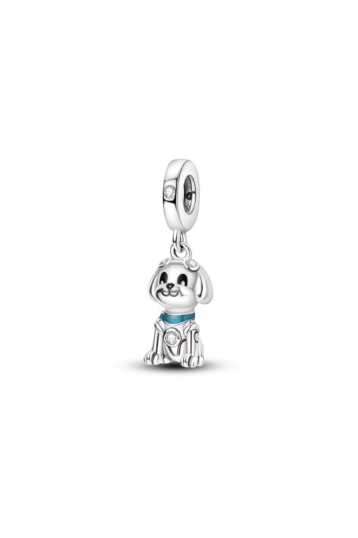 Robot Dost Köpek Sallantılı Gümüş Charm