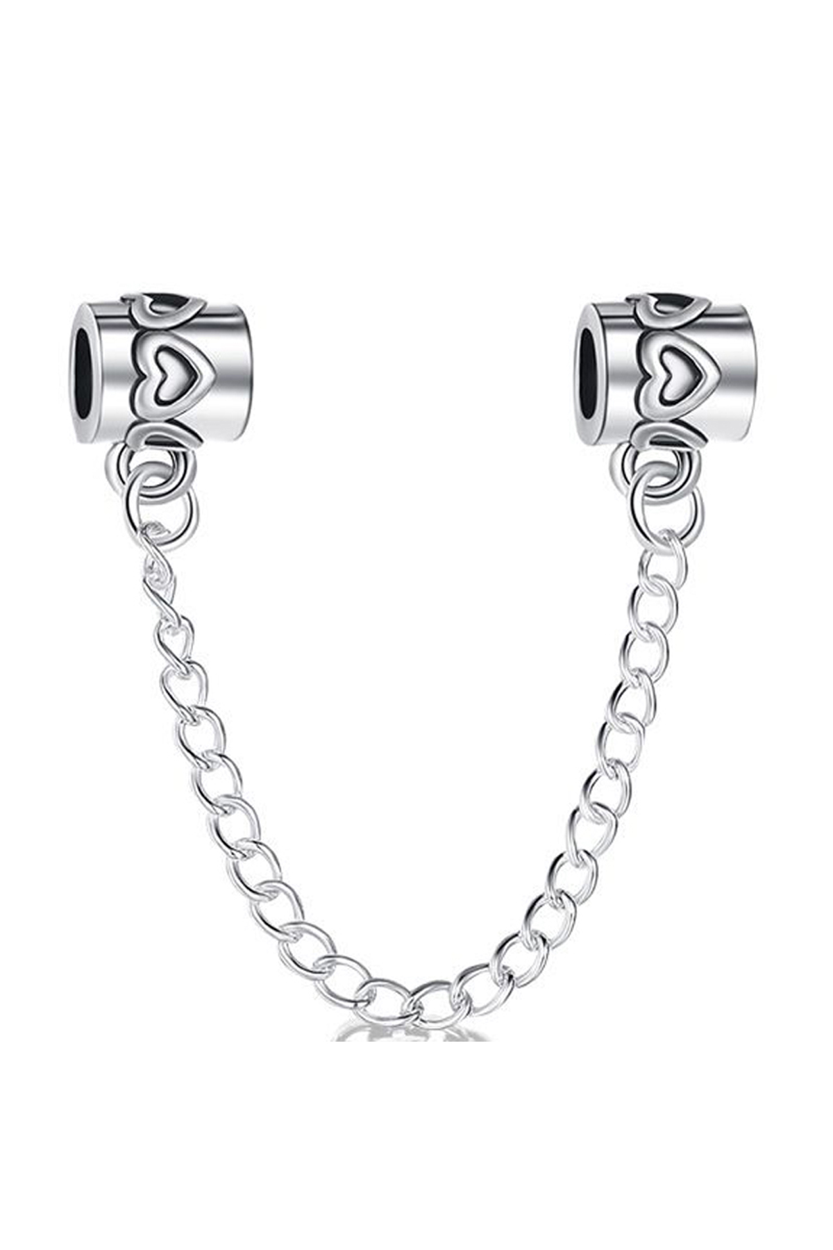 Yuvarlak Kalp Desenli Zincir Sallantılı Charm