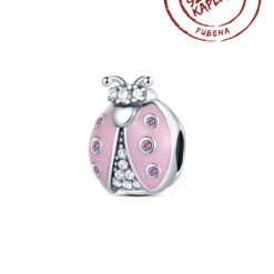 Taşlı Pembe Uğur Böceği Charm