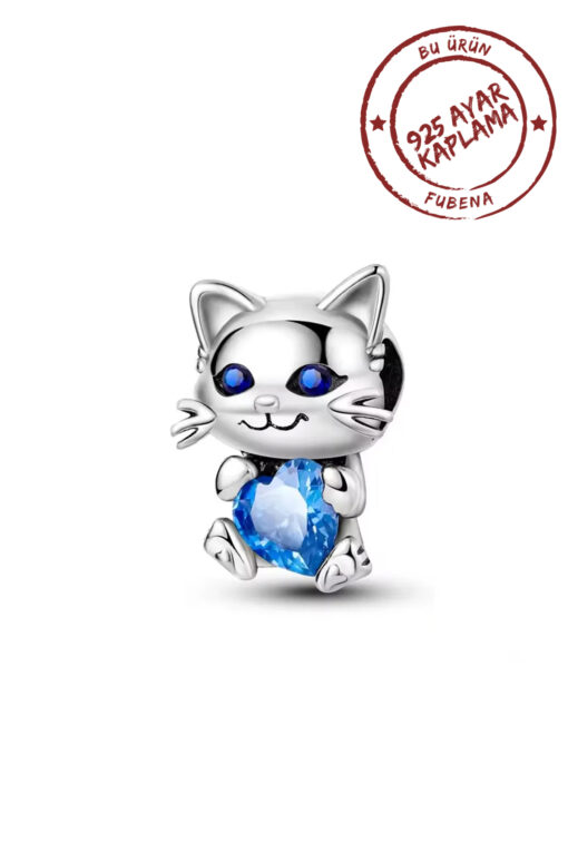 Fubena Mavi Taşlı Kedi  Charm
