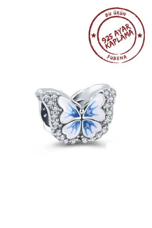 Mavi Kelebek Işıltılı Charm