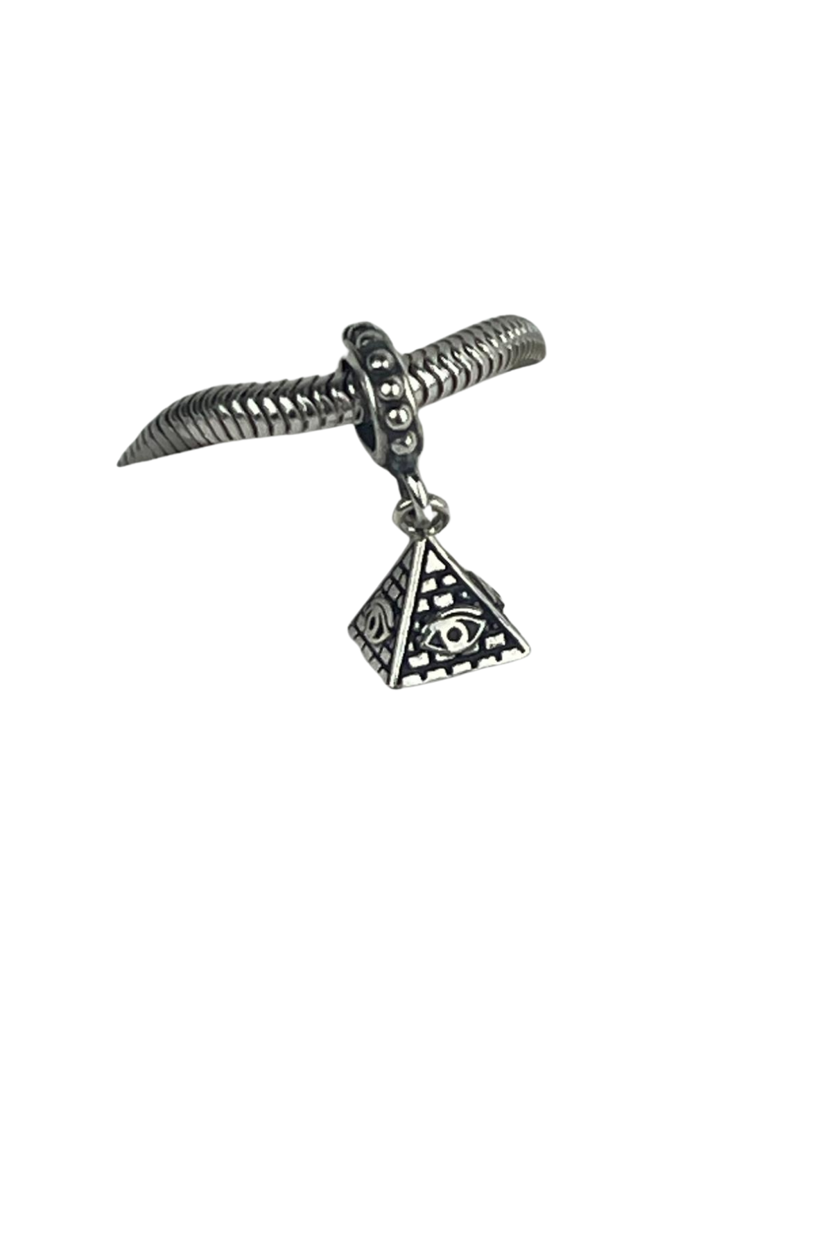 Yerli Üretim Minik Piramit Sallantılı Gümüş Charm