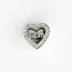 Yerli Üretim Taşlı Mom Yazılı Gümüş Charm
