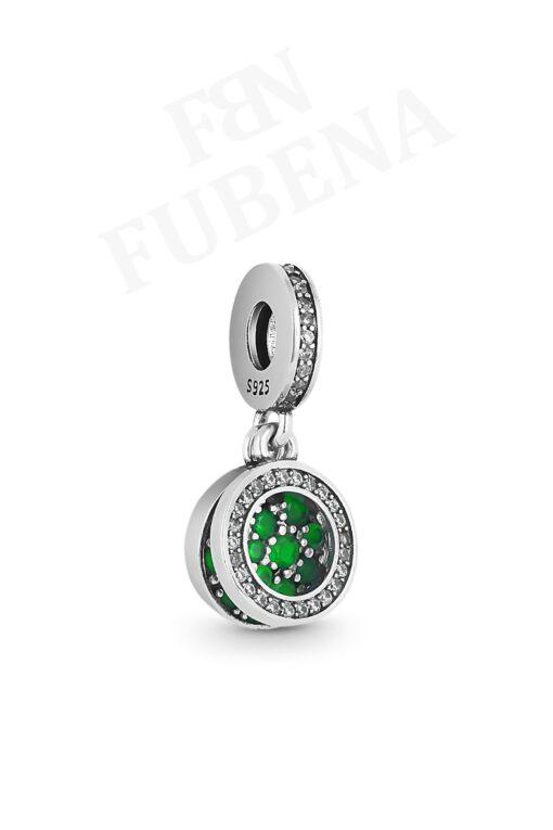 Yeşil Parıldayan Çift Disk Sallantılı Charm