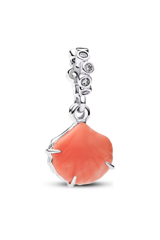 Pembe Mercan Kayalığı Sallantılı Gümüş Charm