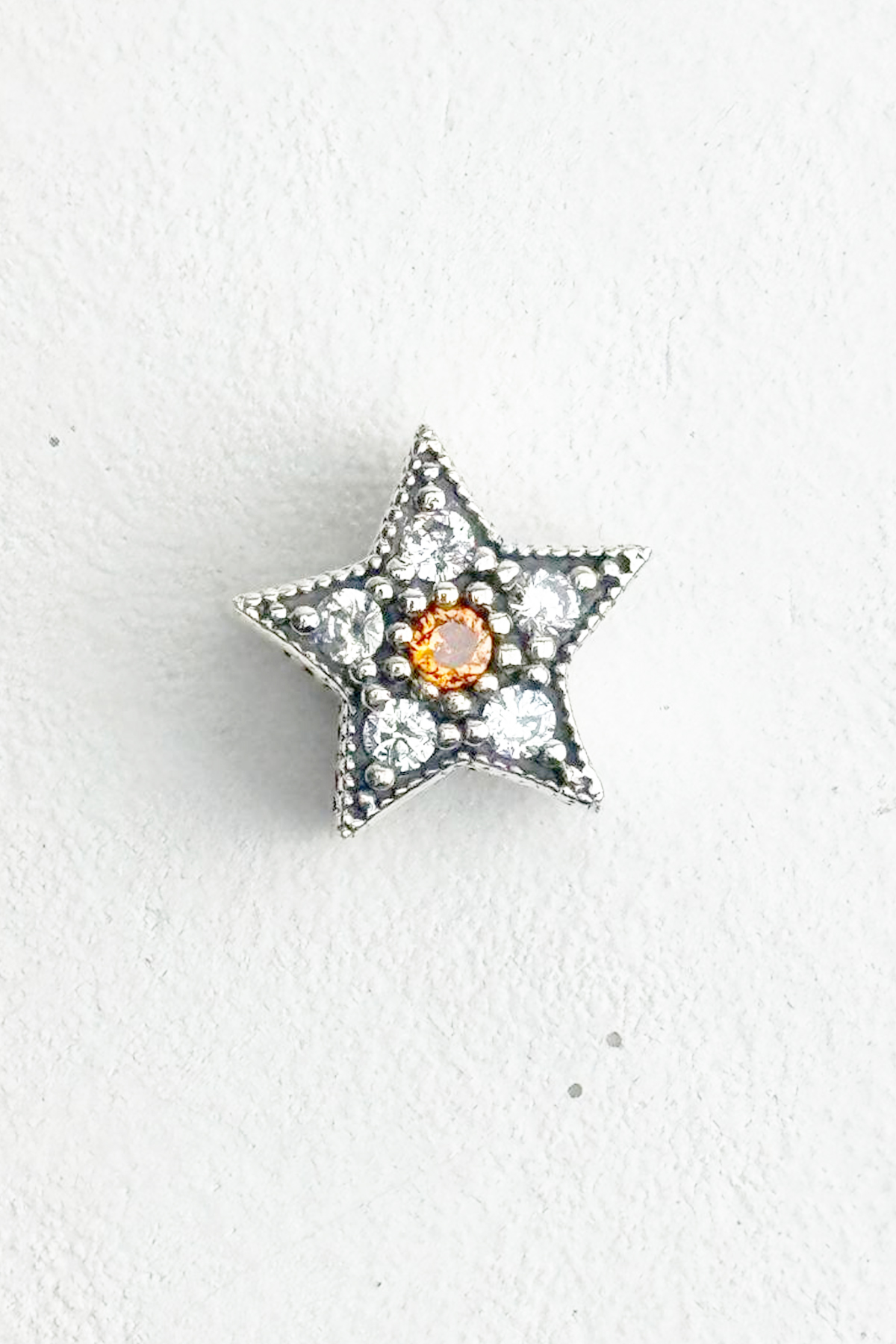 Yerli Üretim Taşlı Yıldız Gümüş Charm