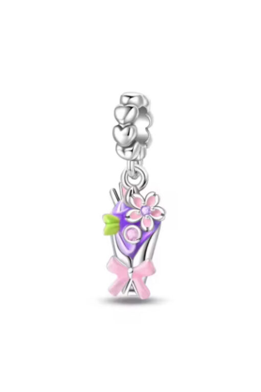 Mini Buket Sallantılı Gümüş Charm