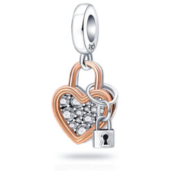 Kalp ve  Kilit Sallantı Charm