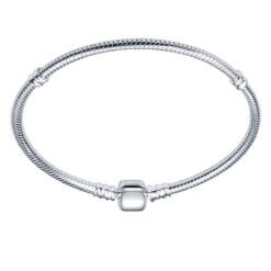 Moments Büyük Düz Silindir Klipsli Gümüş Bileklik