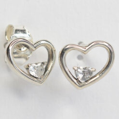 Asılı Taş Kalp Gümüş Küpe