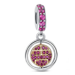 Sarı - Pembe Halka Sallantılı Charm