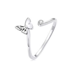 Ayarlanabilir Kelebek Gümüş Yüzük