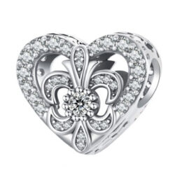 Süslü Taşlı Kalp Charm