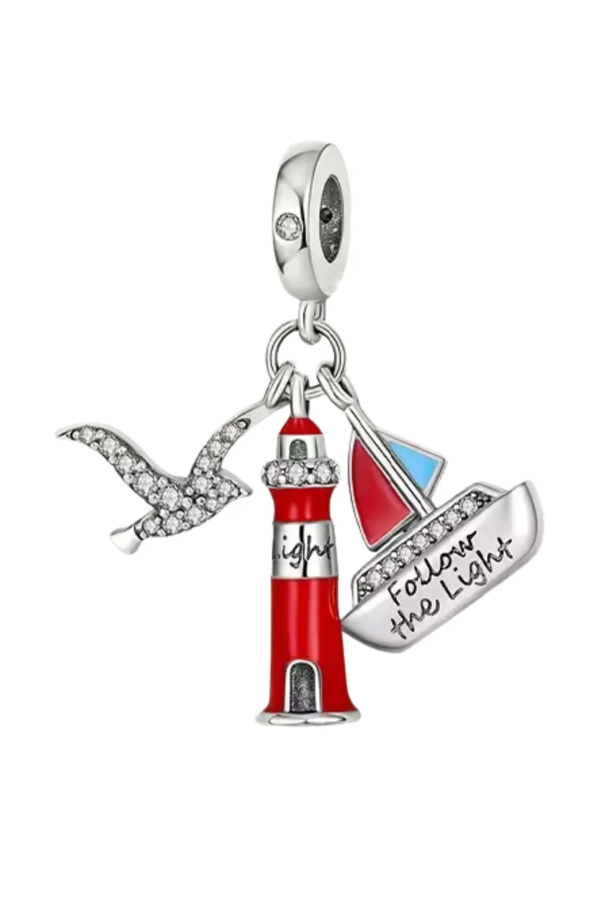 Yelken , Güvercin ve Deniz Feneri Sallantılı Charn