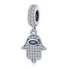 Işıltılı Fatma Ananın Eli Sarkan Nazar Mavi Taşlı Charm