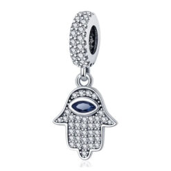 Işıltılı Fatma Ananın Eli Sarkan Nazar Mavi Taşlı Charm