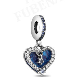 Kayan Yıldız Kalp Çift Sallantılı Charm