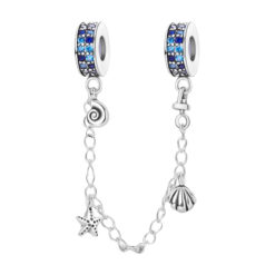 Deniz Kabukları ve Deniz Yıldızı Sallantılı Güvenlik Zinciri Charm