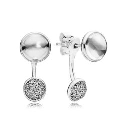 Fubena Beyaz Taş Sallantılı Gümüş Küpe