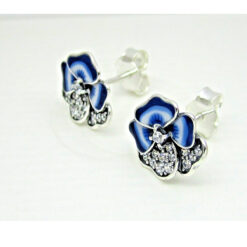 Fubena Mavi Menekşe Çivi Küpe