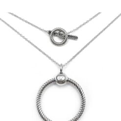 T-Bar Yuvarlak Gümüş Kolye