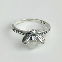 Karanlıkta Parlayan Ateşböceği Gümüş Yüzük